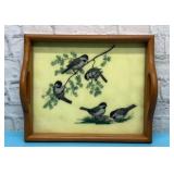 Handcrafted Chickadee tray by Cecil KUTZ