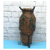Grape leaf whisker basket on metal stand 18