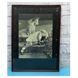 Framed art, girl and her collie 14x19