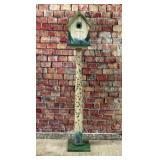 Sweet HANDPAINTED BIRDHOUSE ON STAND