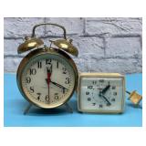 2. Vintage alarm, clocks, Westclox and Timex.