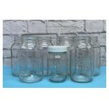 7 Clear, mason jars
