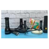 Flashlights, surge protector, smoke alarm