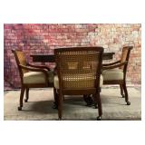 Octagon table 4 chairs on wheels