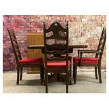 VTG TABLE , 6 CHAIRS, 1 LEAF