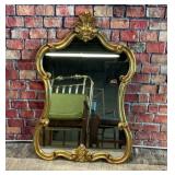 Ornate gold gilt mirror 22x35