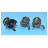3 vintage fishing reels, Langley, South Bend