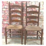 2 VTG ladder back chairs
