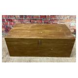Painted wood footlocker