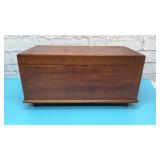 VTG WOOD TABLETOP TRUNK, FOOTED