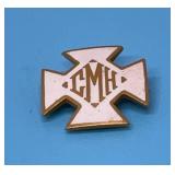 1950s 10 K yellow gold Christian college pin