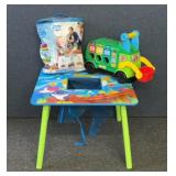 Play table with building blocks