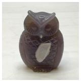 Agate geode crystal owl 3.5