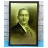 VTG African-American framed portrait, 12 x 18