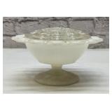 Milk glass old colony compote with flower frog