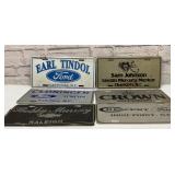 6 Vintage car dealership advertising plates