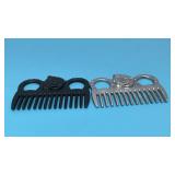 2 Custom made hair combs with horses 4