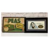 2 Framed advertising prints.
