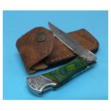 Custom made pocket knife with sheath