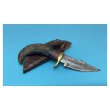 Custom made knife with sheath 6.5