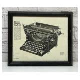 VTG UNDERWOOD TYPEWRITER FRAMED AD
