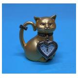 Cute jeweled kitten clock