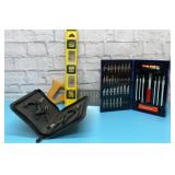 Assorted tools, X-Acto set, pliers, and snips