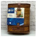 Lg JC PENNY PICNIC HAMPER FULLY LOADED