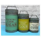 COUNTRY FARM TIN CANISTER SET
