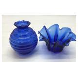 2 cobalt vases 5