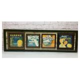 Custom framed vintage fruit labels