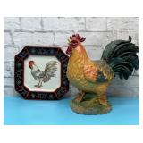 Rooster with a rooster plate