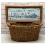 Laundry room sign, lg basket 18