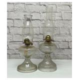 2 antique oil lamps