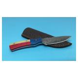 Custom made Texas star knife with sheath 8