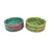 2 custom made METAL ash trays, new, 4