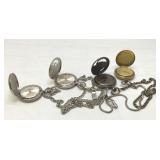 4 VTG pocket watches with fobs