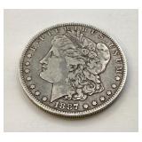 1887 O US Morgan silver dollar