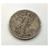 1933 S US walking liberty half dollar