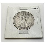 1934 S US walking liberty half dollar