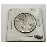 1917 S US walking liberty half dollar