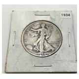 1934 US walking liberty half dollar