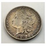 1901 O US Morgan silver dollar