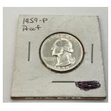 1959P proof Washington silver quarter