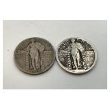 2 US standing liberty quarters 1928, ?