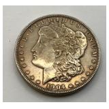 1904 US Morgan silver dollar