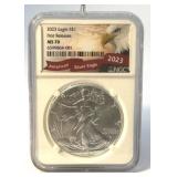 2023 silver Eagle first release NGC MS 70