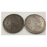 (2) 1921 US Morgan silver dollars