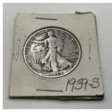 1939 S US walking liberty half dollar