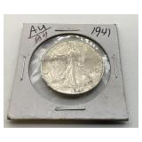 1941 S US walking liberty half dollar
